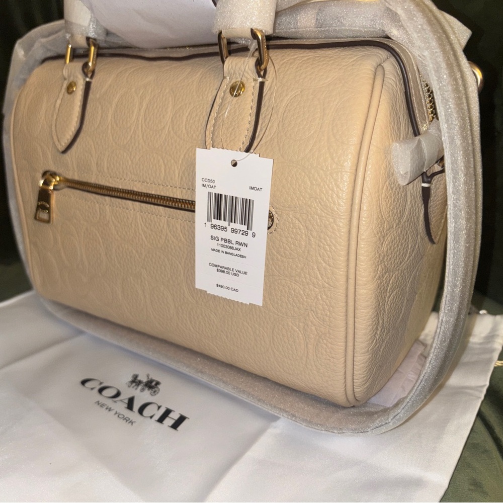 Brand New Coach Rowan Satchel Bag In Signature Leather - Picture 6 of 16